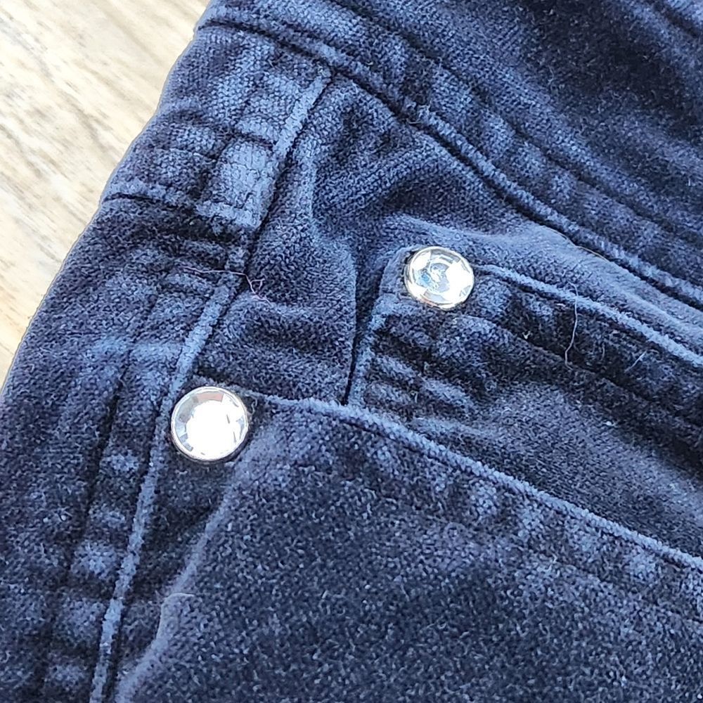 ☔️🔹️INC Bluish Black Velour Luxe Bootcut Pants Size 4/27 - Picture 9 of 13